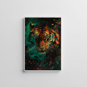 raxxa Glas-Magnet: Cosmic Neon Green Tiger Light Trails