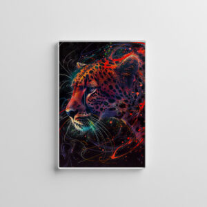 raxxa Glas-Magnet: Reddish Neon Cheetah Cosmic Glow
