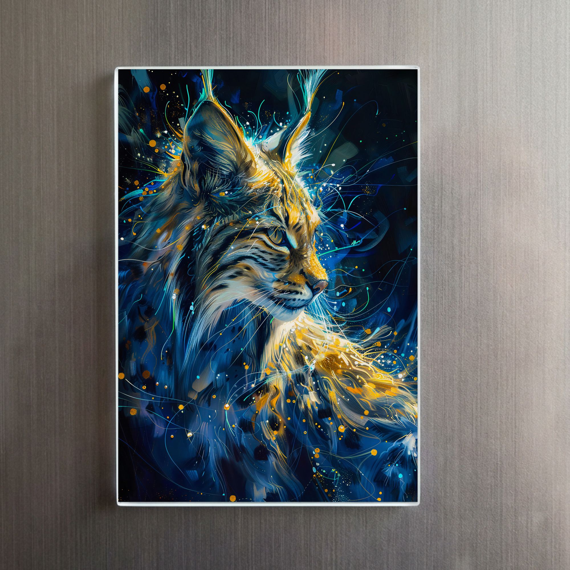 raxxa Glas-Magnet: Blue Yellowish Neon Lynx Light Trails - immagine 2