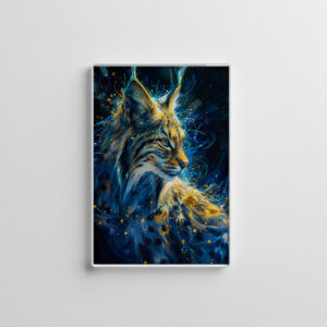 raxxa Glas-Magnet: Blue Yellowish Neon Lynx Light Trails