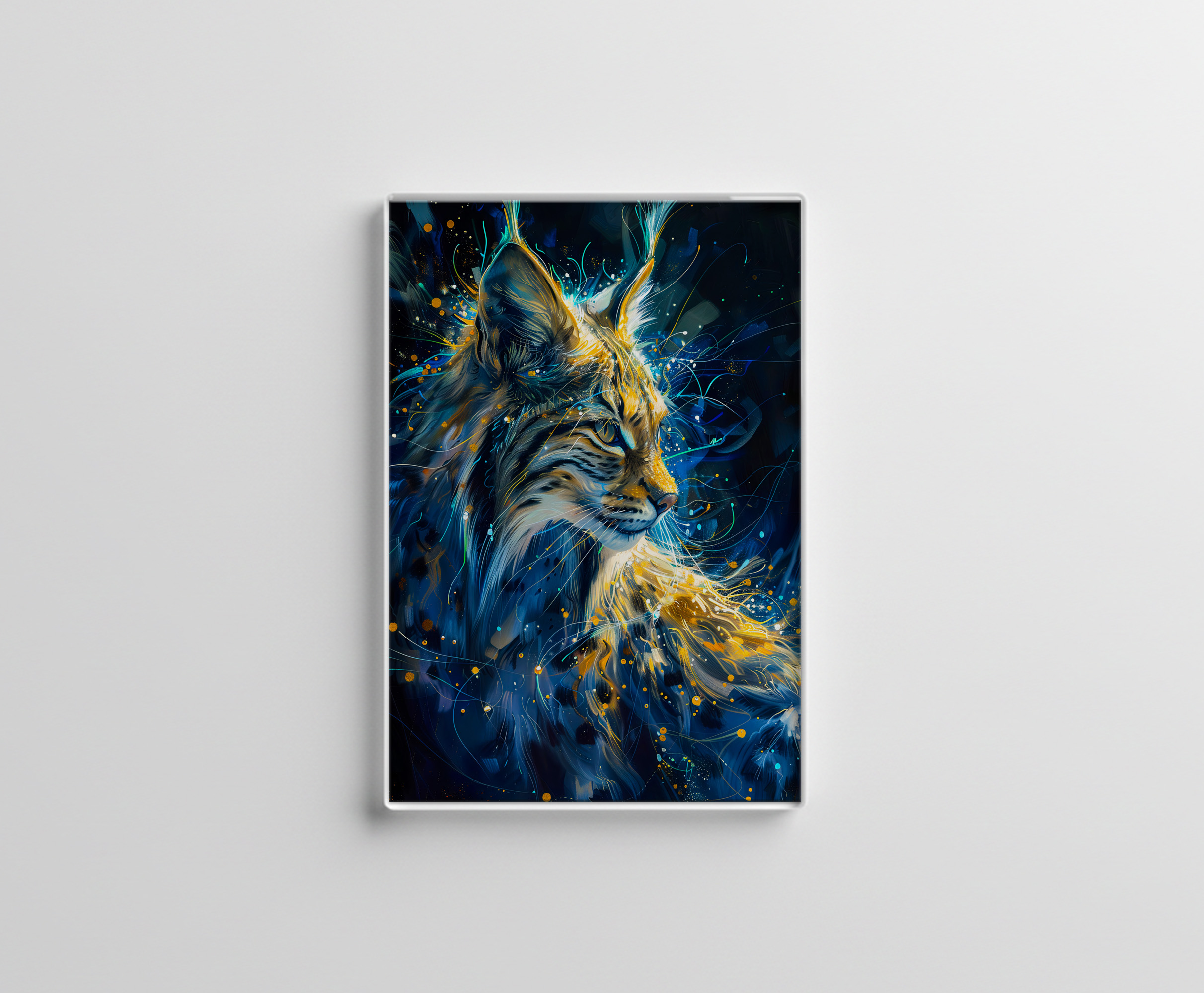 raxxa Glas-Magnet: Blue Yellowish Neon Lynx Light Trails