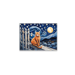 raxxa Glas-Magnet: Cat Under Starry Night Watercolor