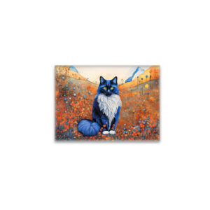 raxxa Glas-Magnet: Watercolor Black Cat in Poppy Field