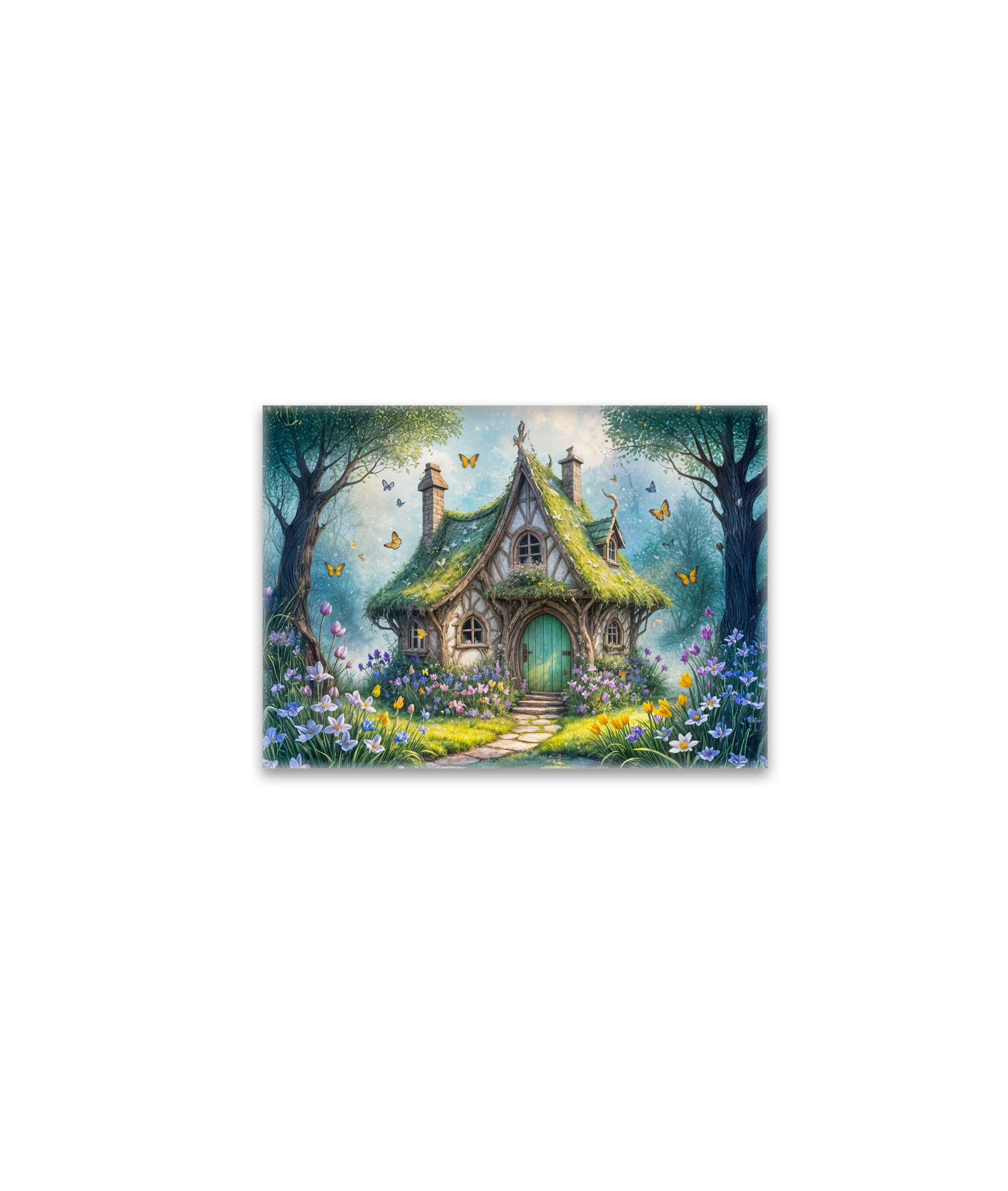 raxxa Glas-Magnet: Charming Cottage with Crocus Blooms