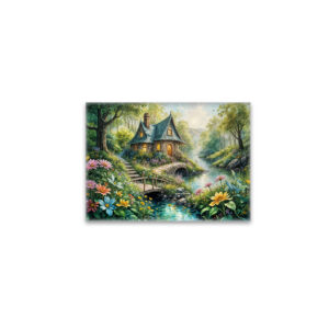 raxxa Glas-Magnet: Charming Cottage by Serene Stream