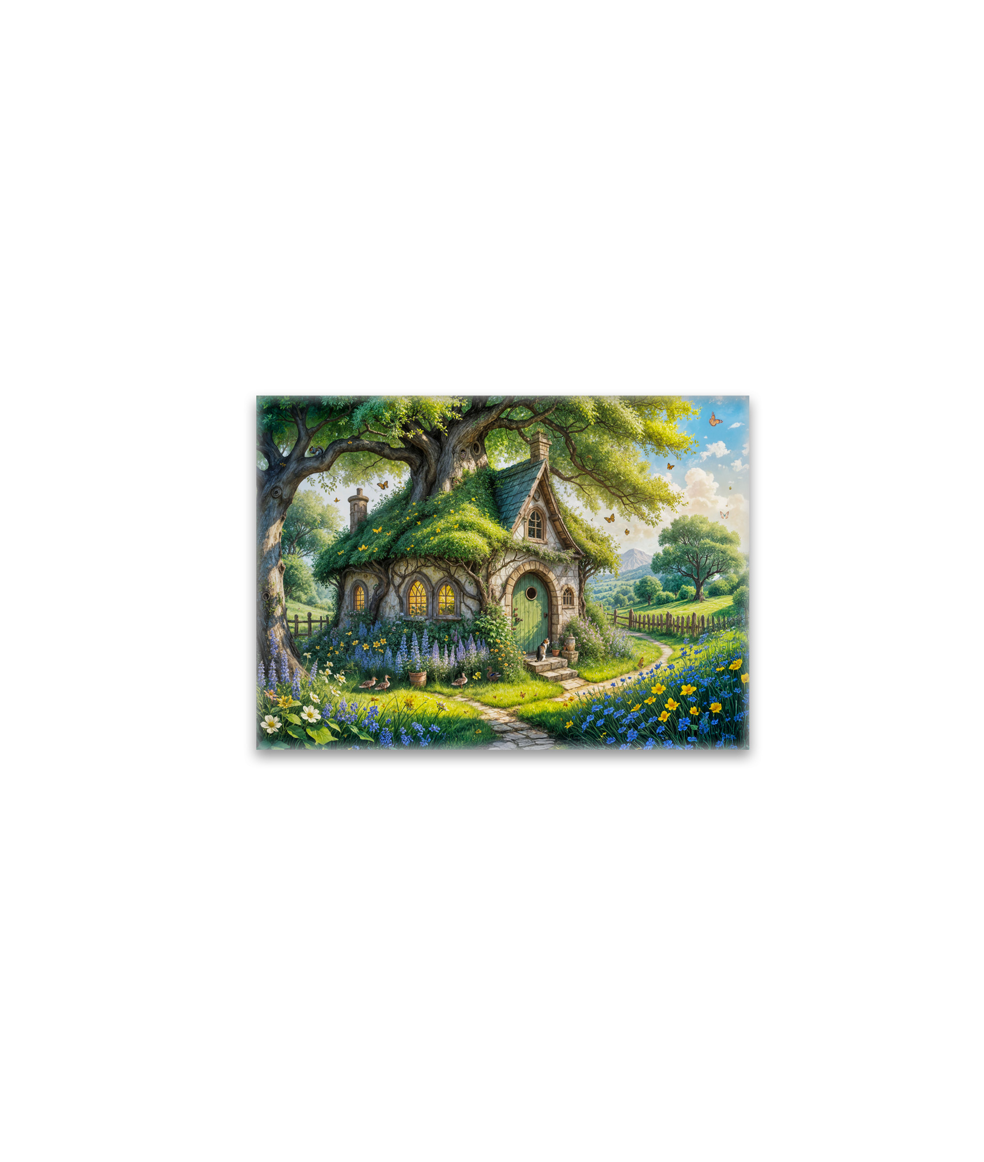 raxxa Glas-Magnet: Enchanting Cottage in Lush Garden