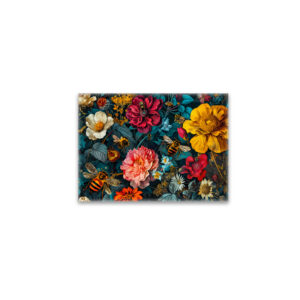 raxxa Glas-Magnet: Hummingbirds with Climbing Vines and Rose Hedge Illustration