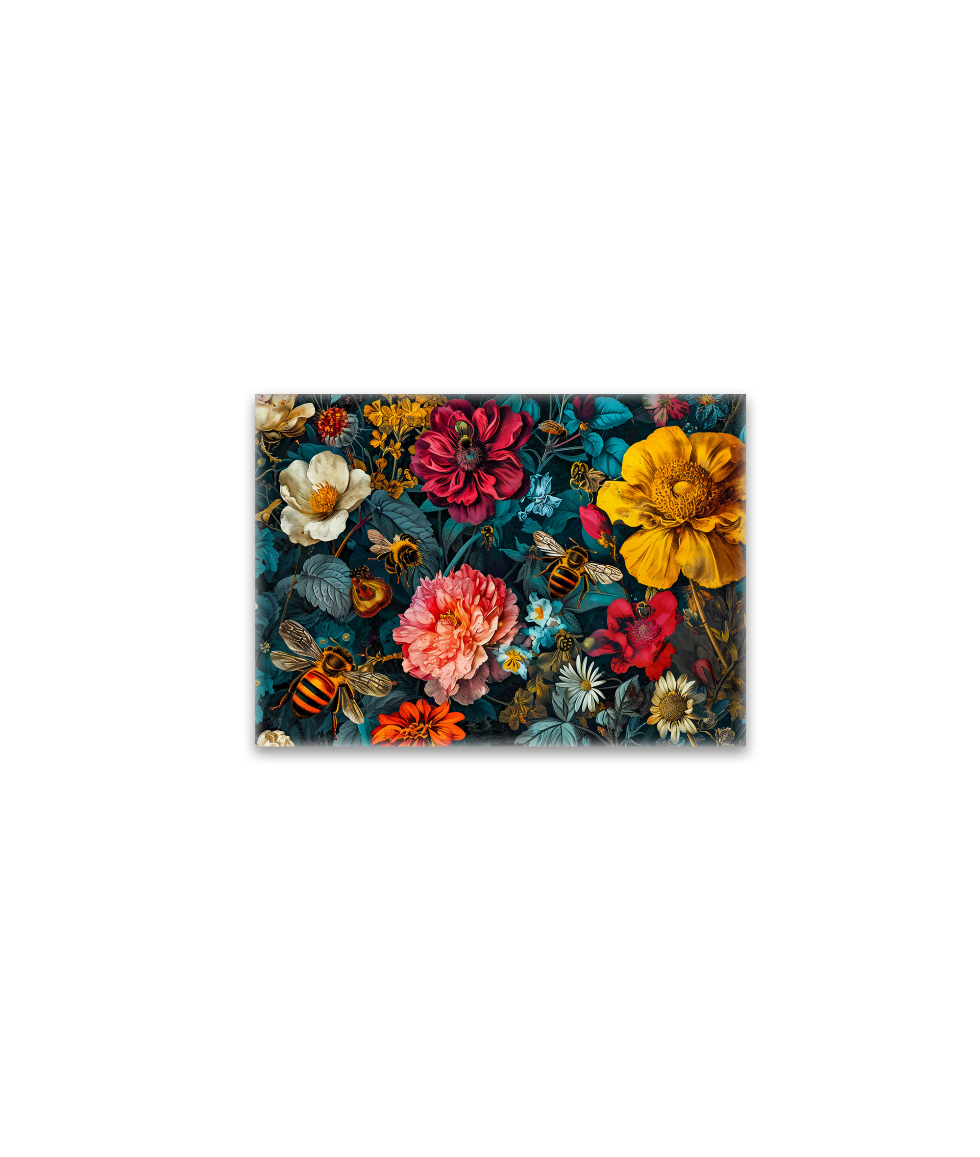 raxxa Glas-Magnet: Hummingbirds with Climbing Vines and Rose Hedge Illustration
