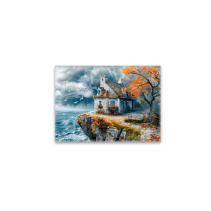 raxxa Glas-Magnet: Cliffside Cottage Over Stormy Sea