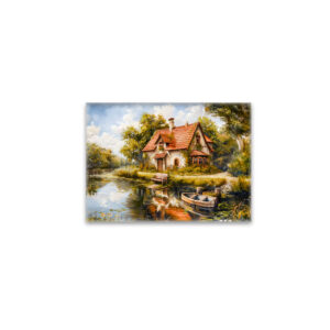 raxxa Glas-Magnet: Lakeside Cottage with Rowboat