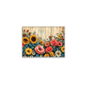 raxxa Glas-Magnet: Sunflowers and Poppies in Rustic Garden Style