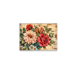raxxa Glas-Magnet: Dahlias and Roses on Cracked Wooden Wall