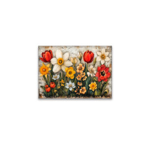 raxxa Glas-Magnet: Tulips and Daffodils with Rustic Charm
