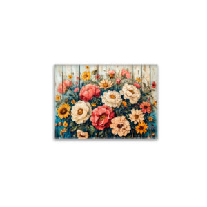 raxxa Glas-Magnet: Red Roses and Zinnias in Rustic Contrast