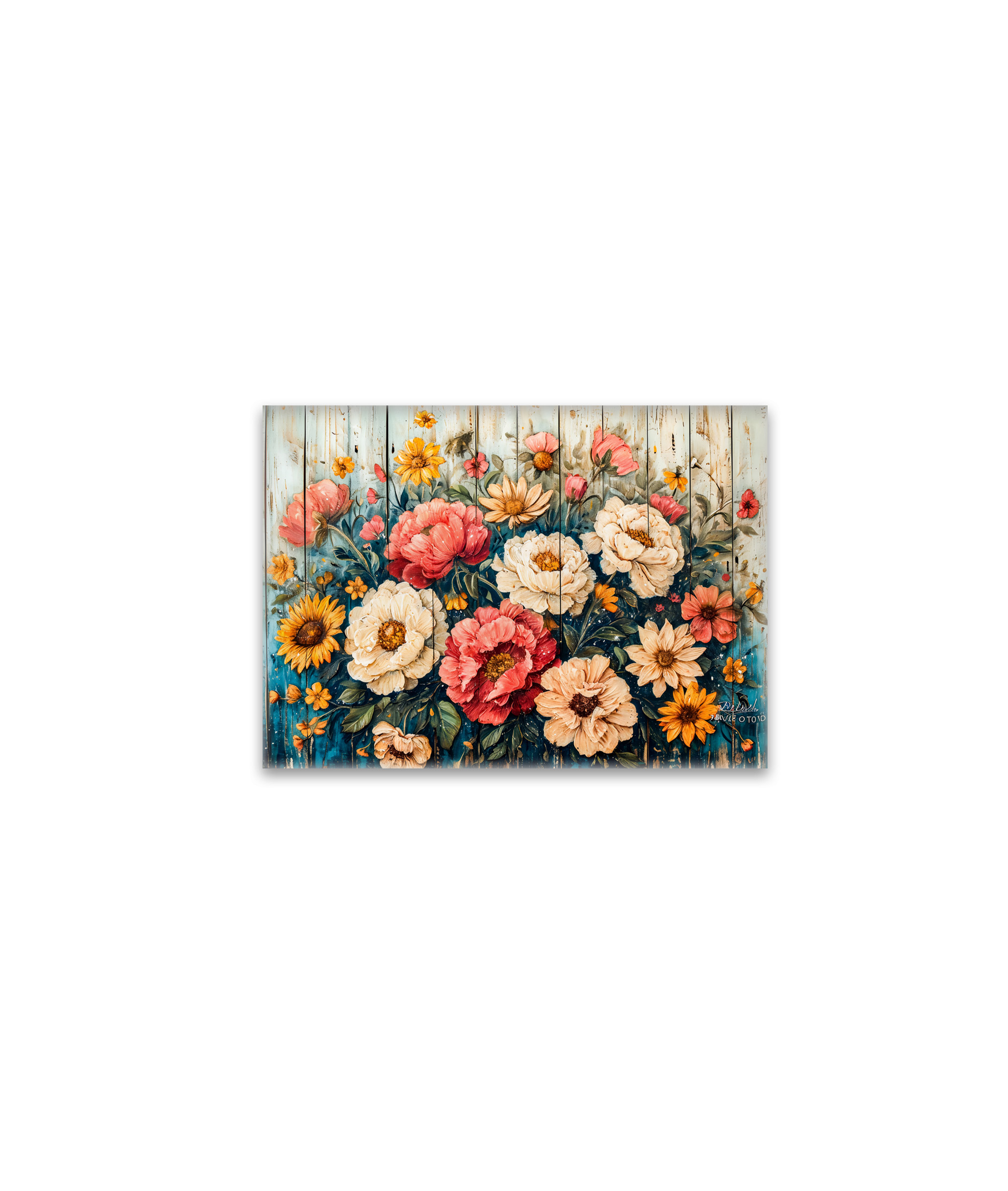 raxxa Glas-Magnet: Red Roses and Zinnias in Rustic Contrast