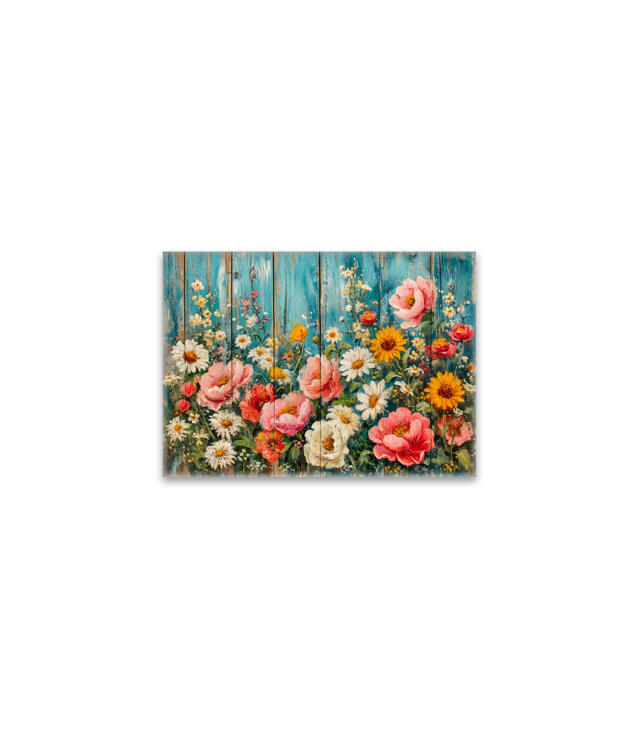 raxxa Glas-Magnet: Summer Garden Mix on Turquoise Fence