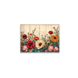 raxxa Glas-Magnet: Sunflowers and Roses on Rustic White Wood