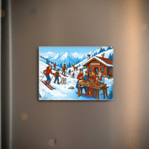 raxxa Glas-Magnet: Cabin Magic with Skiing