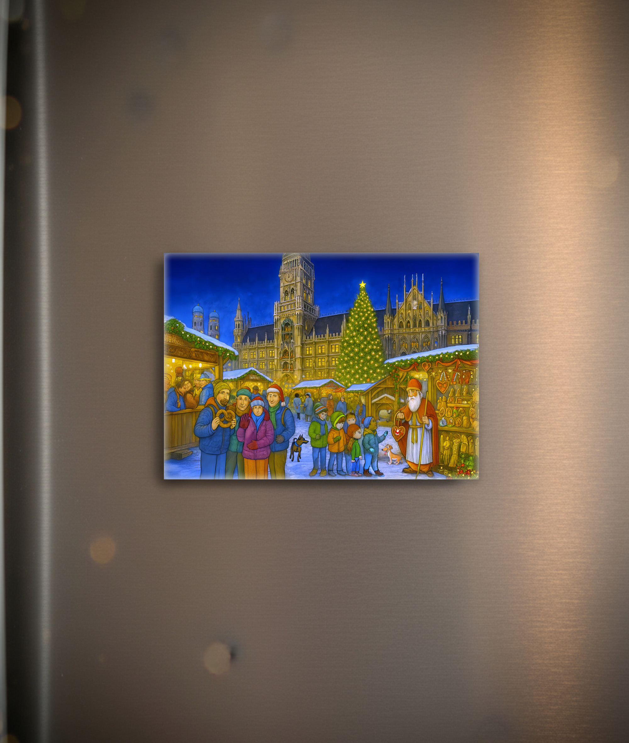 raxxa Glas-Magnet: Christmas Market at Marienplatz Munich