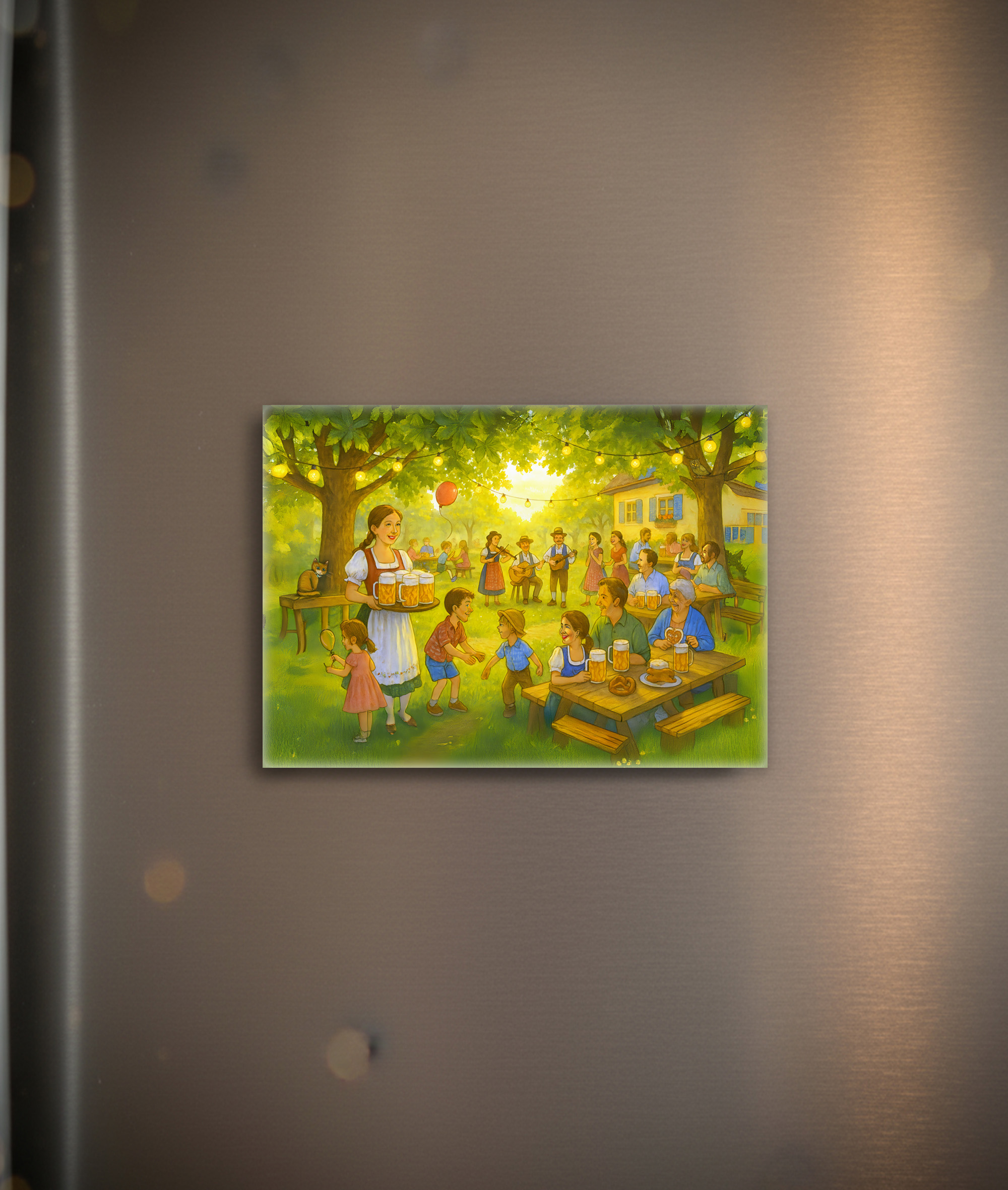 raxxa Glas-Magnet: Sunny Bavarian Beer Garden in Summer