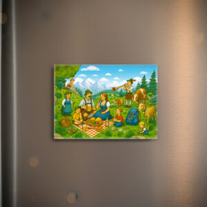 raxxa Glas-Magnet: Picnic on Alpine Meadow