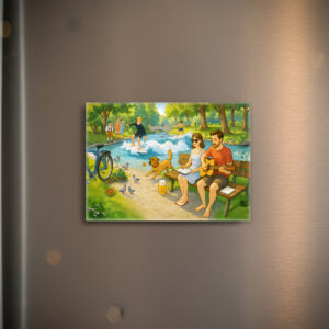 raxxa Glas-Magnet: Couple on Bench at Eisbach Munich