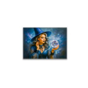 raxxa Glas-Magnet: Witch in blue with crystal ball