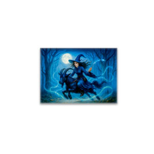 raxxa Glas-Magnet: Witch riding a goat through moonlit forest