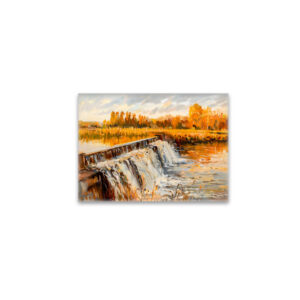 raxxa Glas-Magnet: Autumn Canal Lock Waterfall