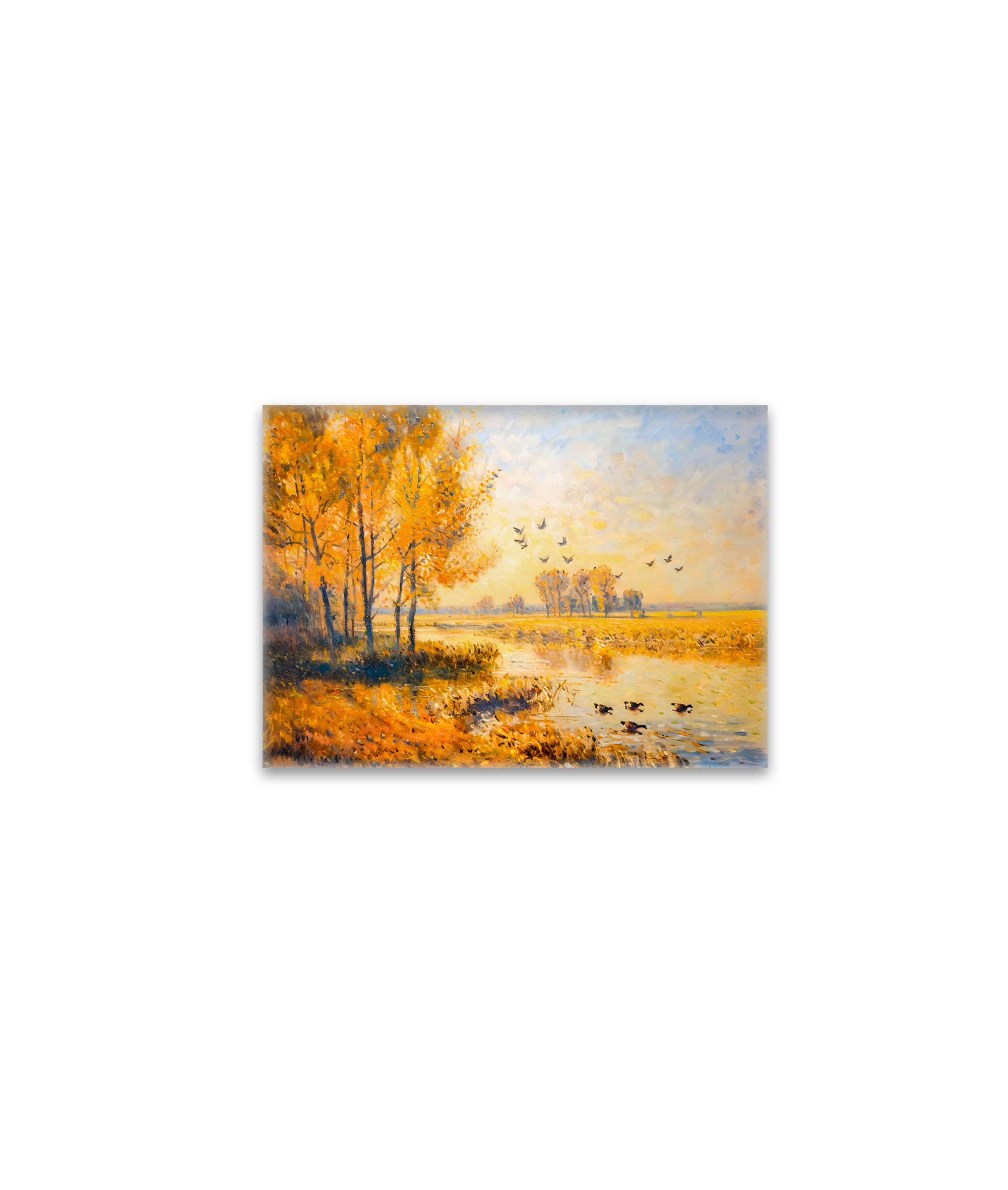 raxxa Glas-Magnet: Autumn Riverbank with Migrating Birds in Havelland