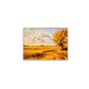 raxxa Glas-Magnet: Golden Landscape with Flying Birds over Havelland landscape