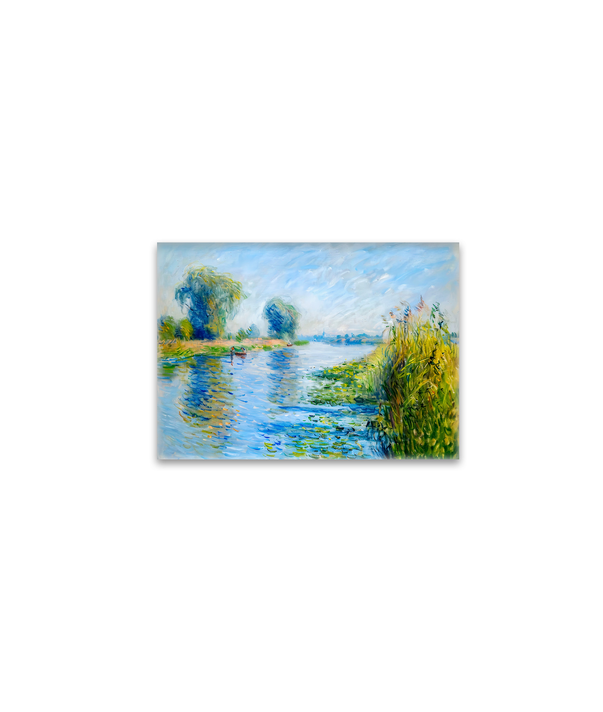 raxxa Glas-Magnet: Impressionist Spring Riverbank with boats
