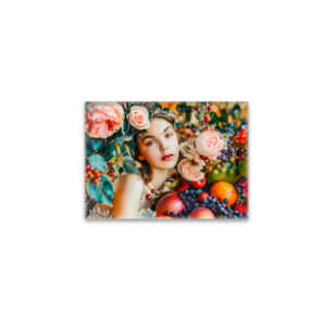 raxxa Glas-Magnet: Woman with fruit and floral rose decor