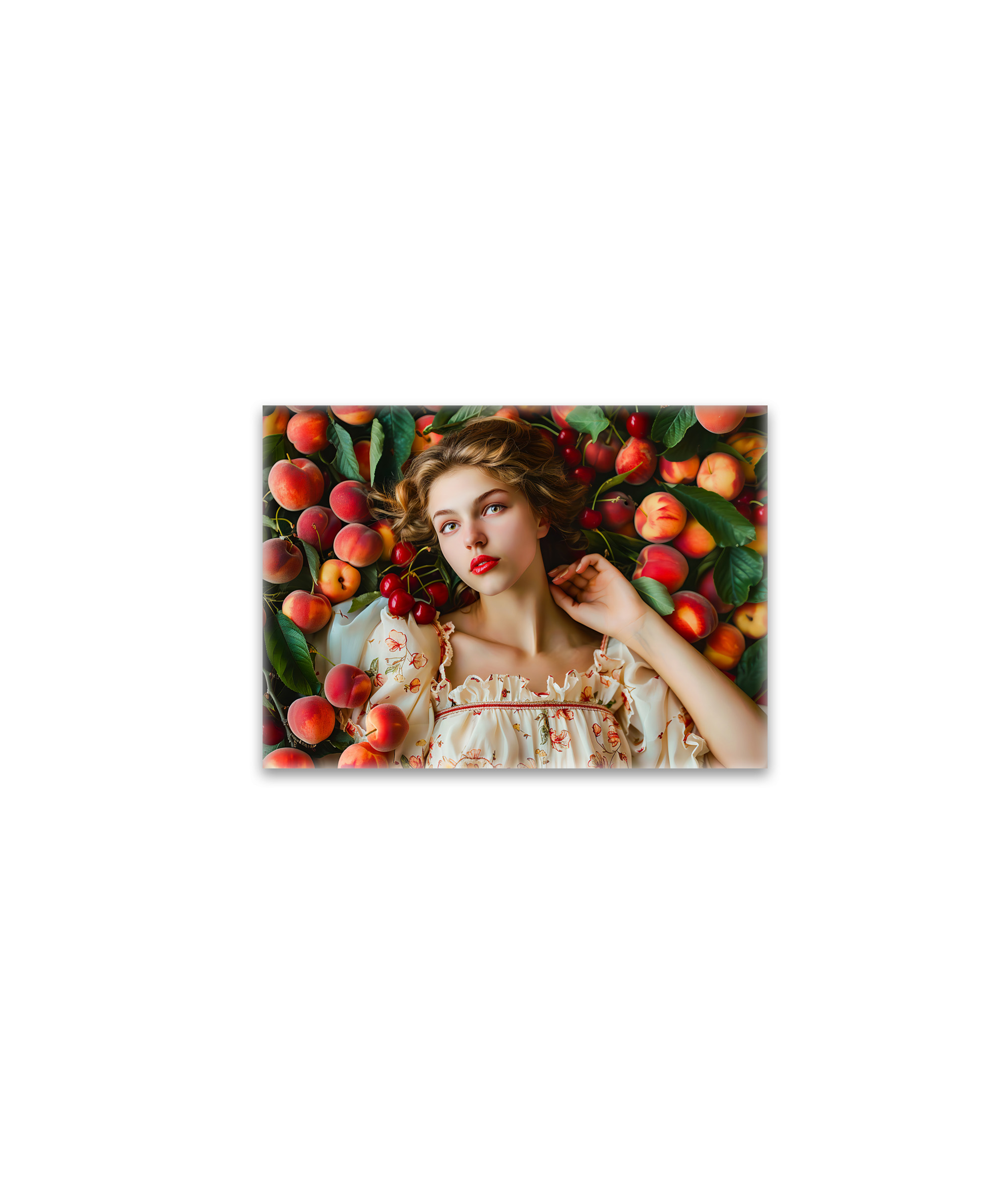 raxxa Glas-Magnet: Woman with peaches and cherries
