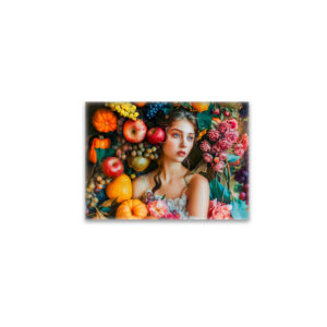 raxxa Glas-Magnet: Woman with grapes and floral arrangement