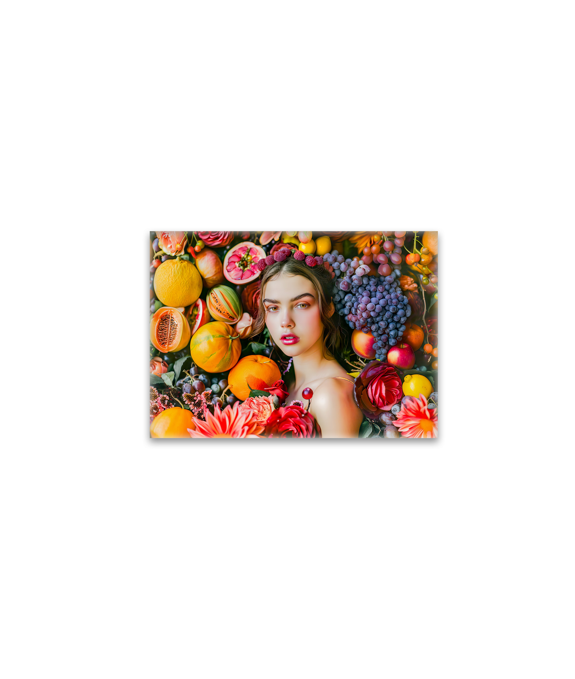 raxxa Glas-Magnet: Woman with grapes and flower garland
