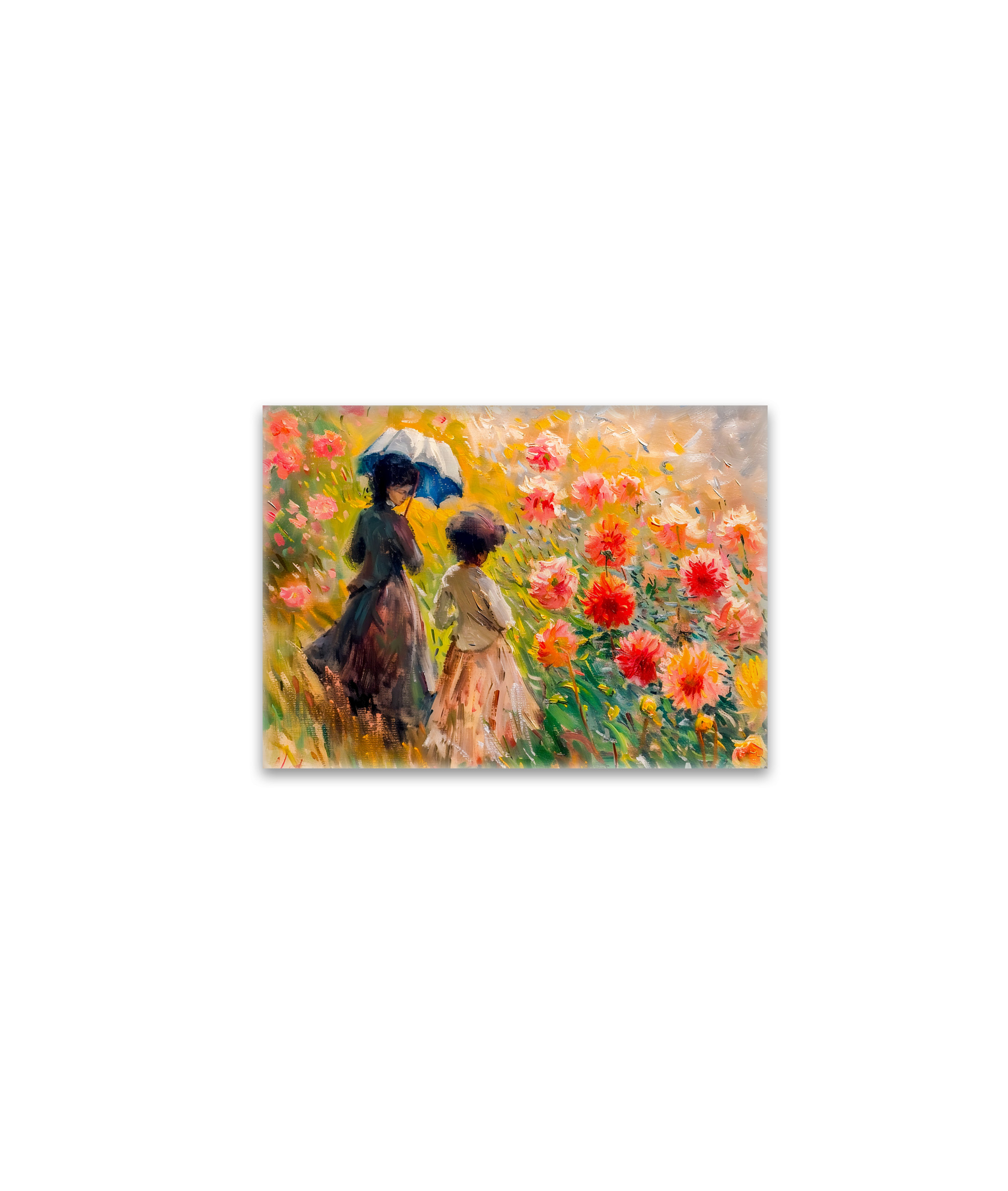 raxxa Glas-Magnet: Two women at dahlia flowerbed