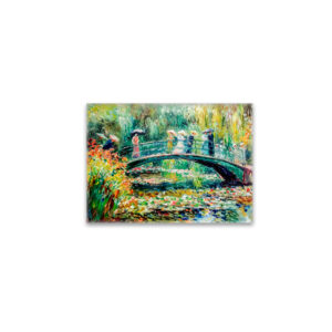 raxxa Glas-Magnet: People on garden bridge with water lilies