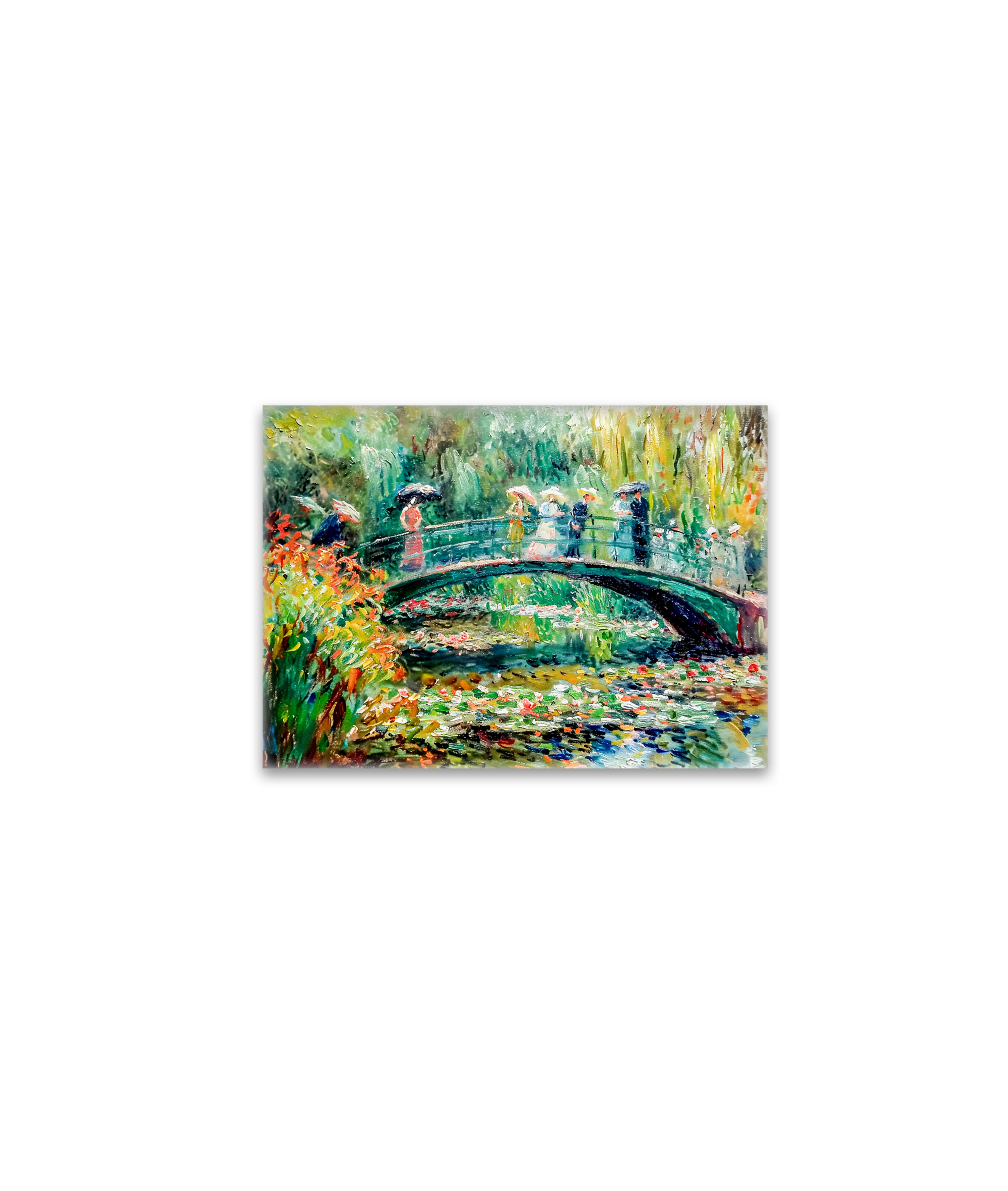 raxxa Glas-Magnet: People on garden bridge with water lilies