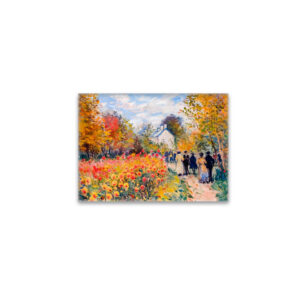 raxxa Glas-Magnet: Group walking in autumn garden with flowers