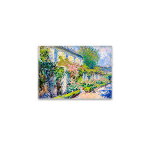 raxxa Glas-Magnet: Impressionist roses on summer house wall