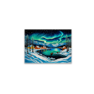 raxxa Glas-Magnet: Majestic Aurora Borealis Over Winter Fjord