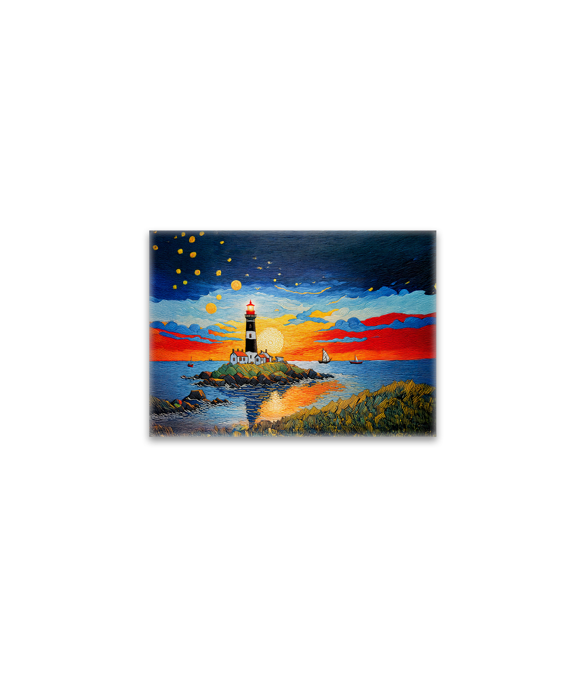 raxxa Glas-Magnet: Scenic Lighthouse by the Stormy Sea