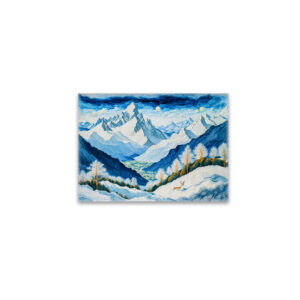 raxxa Glas-Magnet: Grand Mountain Peaks with Snow-Capped Summits