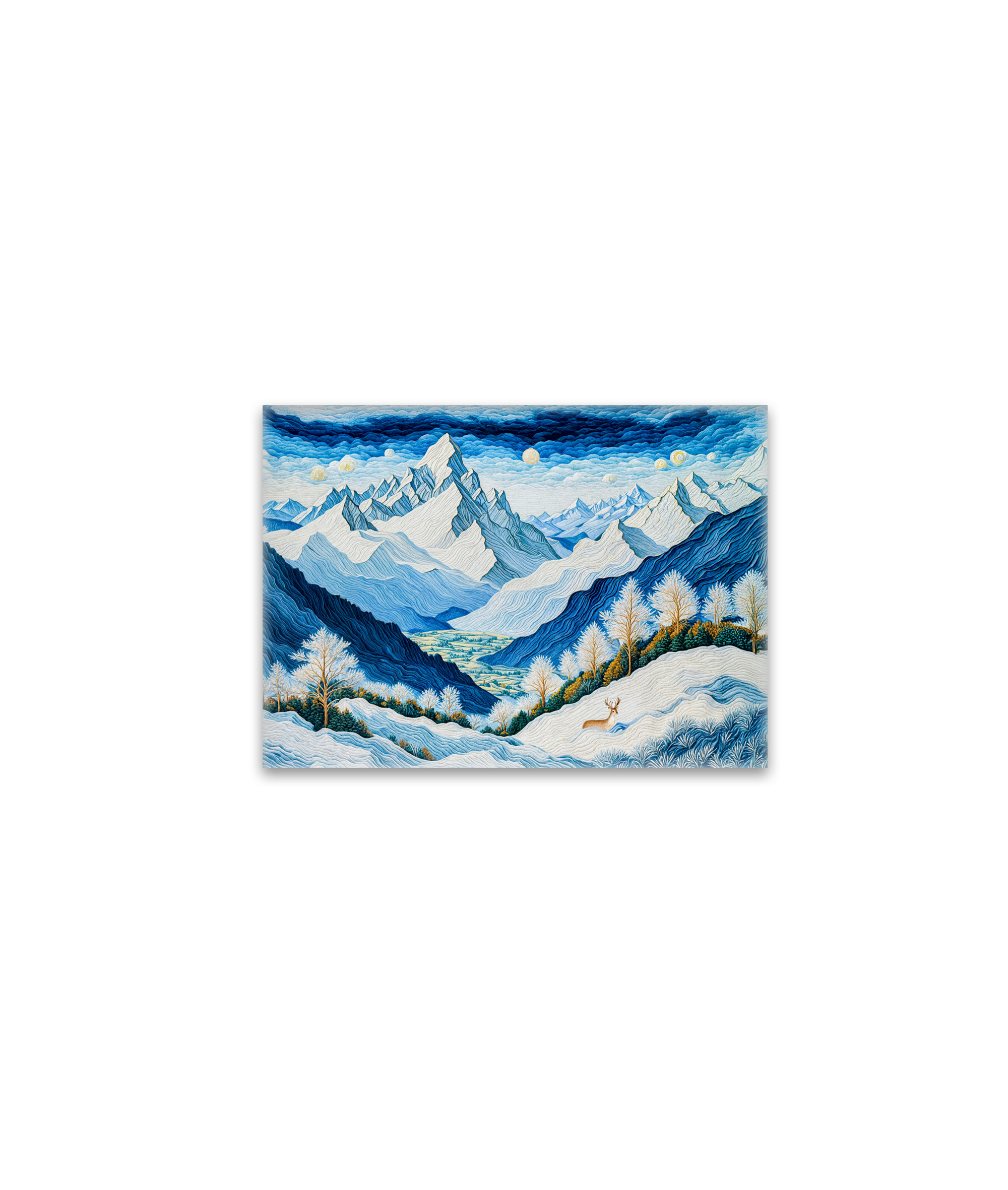 raxxa Glas-Magnet: Grand Mountain Peaks with Snow-Capped Summits