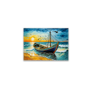 raxxa Glas-Magnet: Boat on Calm Waters at Sunset