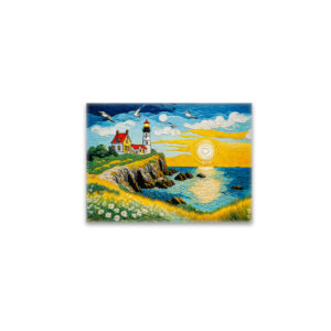 raxxa Glas-Magnet: Serene Coastal Farm by the Sea