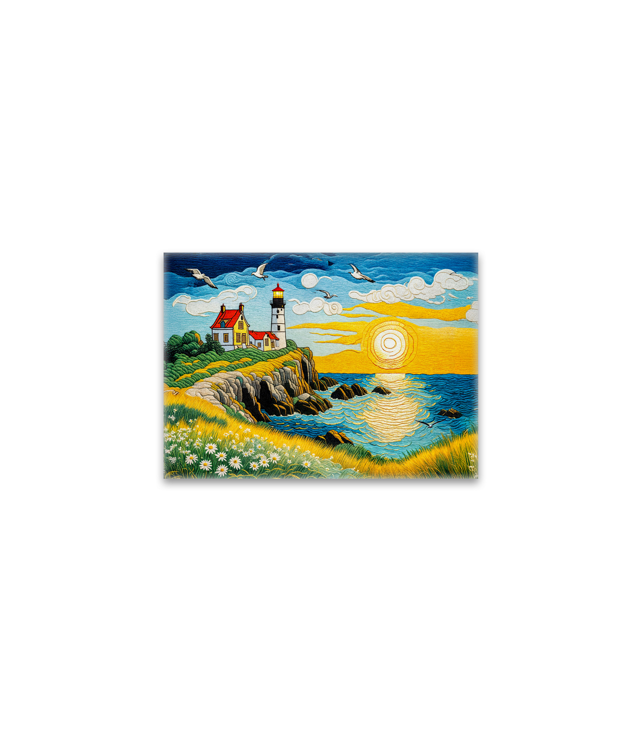 raxxa Glas-Magnet: Serene Coastal Farm by the Sea