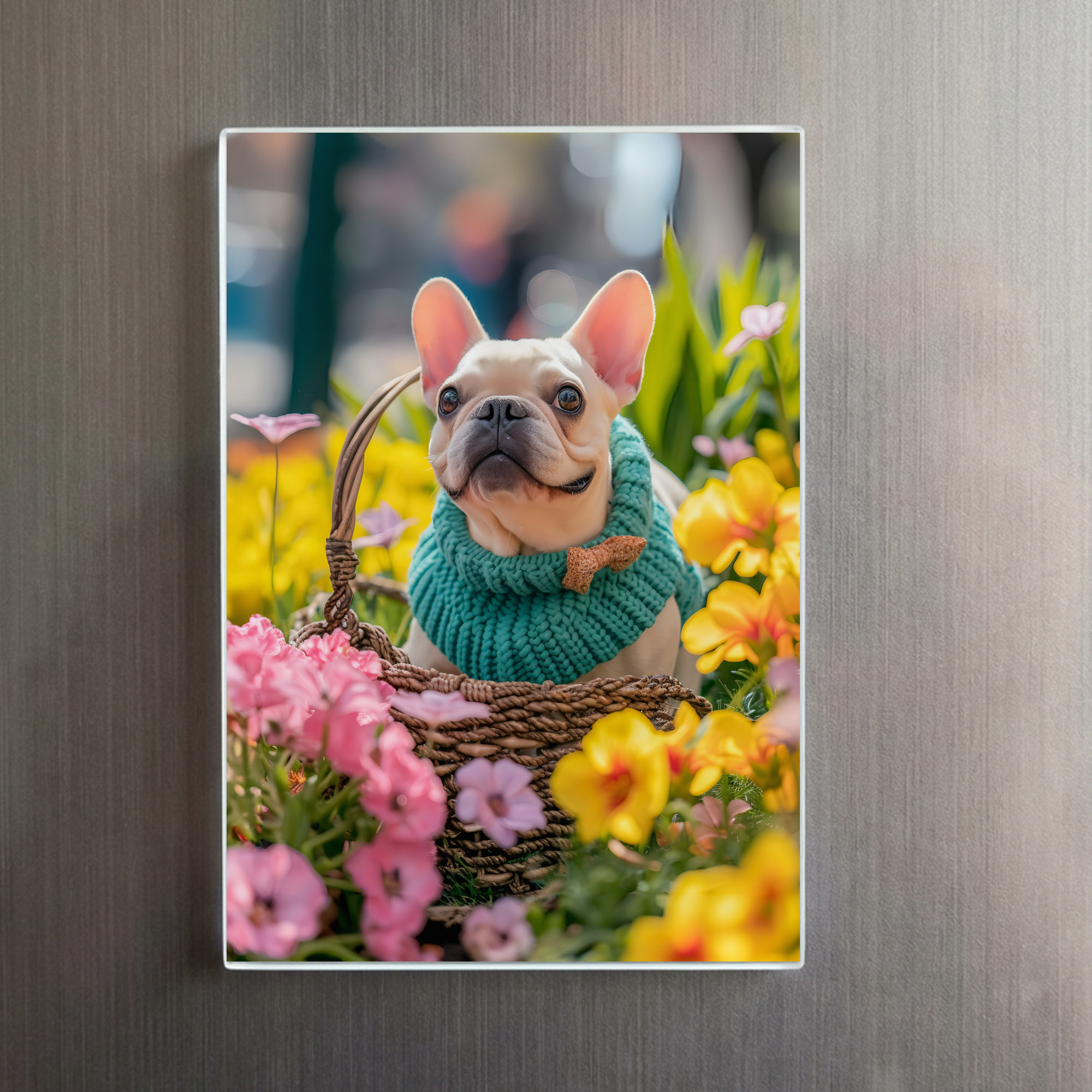 raxxa Glas-Magnet: French Bulldog in Knitted Dog Attire 1 - immagine 2