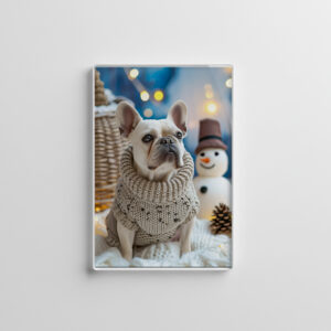 raxxa Glas-Magnet: French Bulldog in Knitted Dog Attire 2